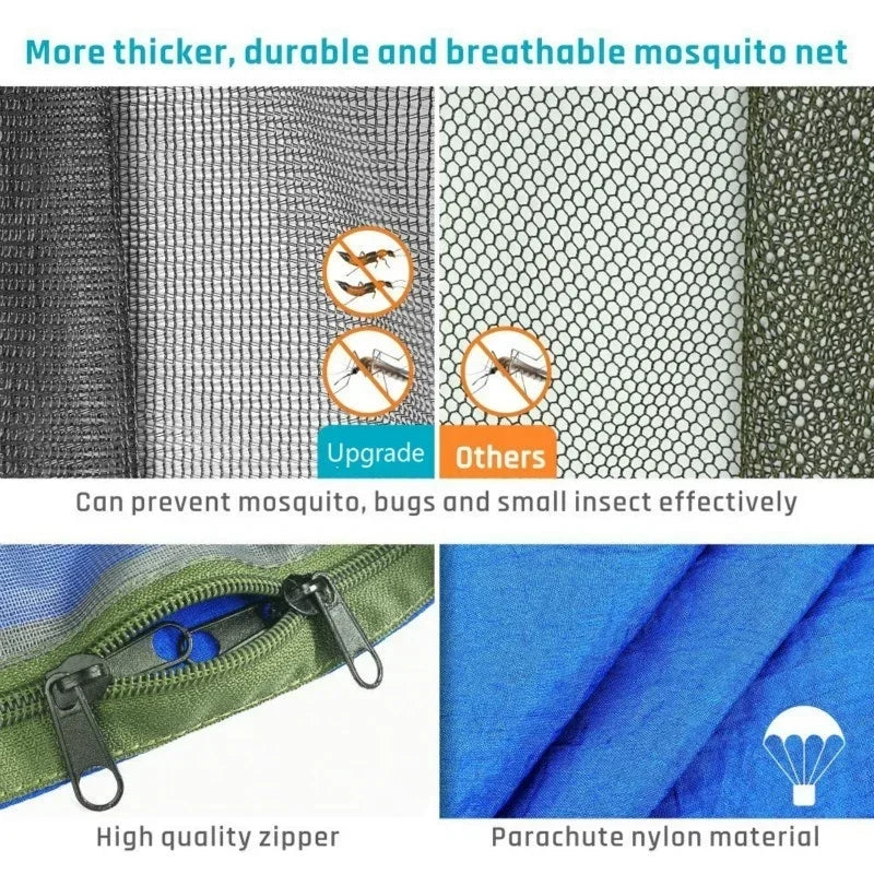 Camping Hammock with Mosquito Net and Light