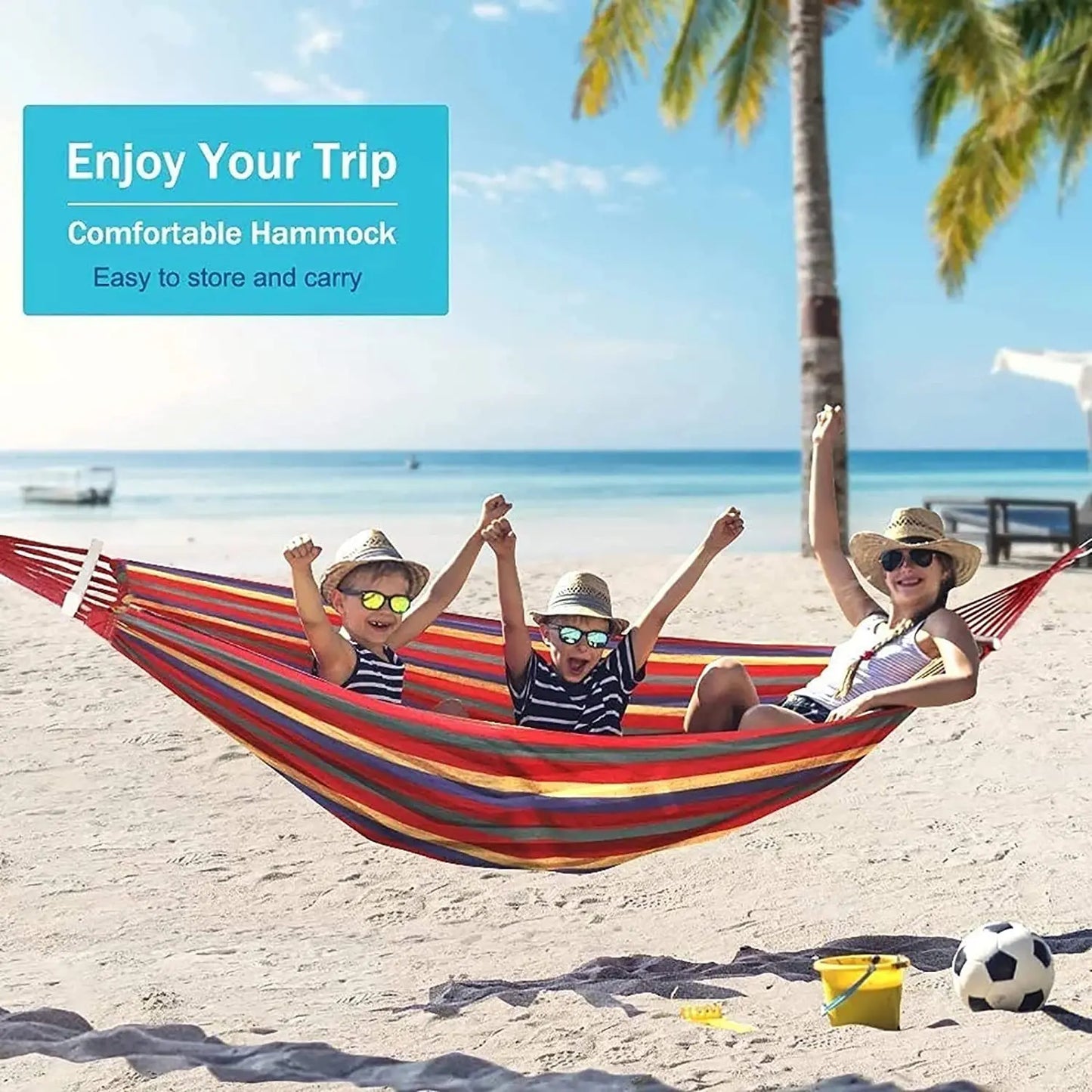 Double Wide Thick Canvas Hammock Portable Hammock Outdoor Single Double Anti-rollover Swing Outdoor Indoor Household Hammock