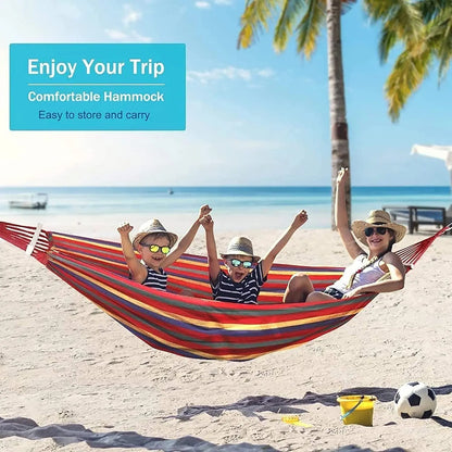 Double Wide Thick Canvas Hammock Portable Hammock Outdoor Single Double Anti-rollover Swing Outdoor Indoor Household Hammock
