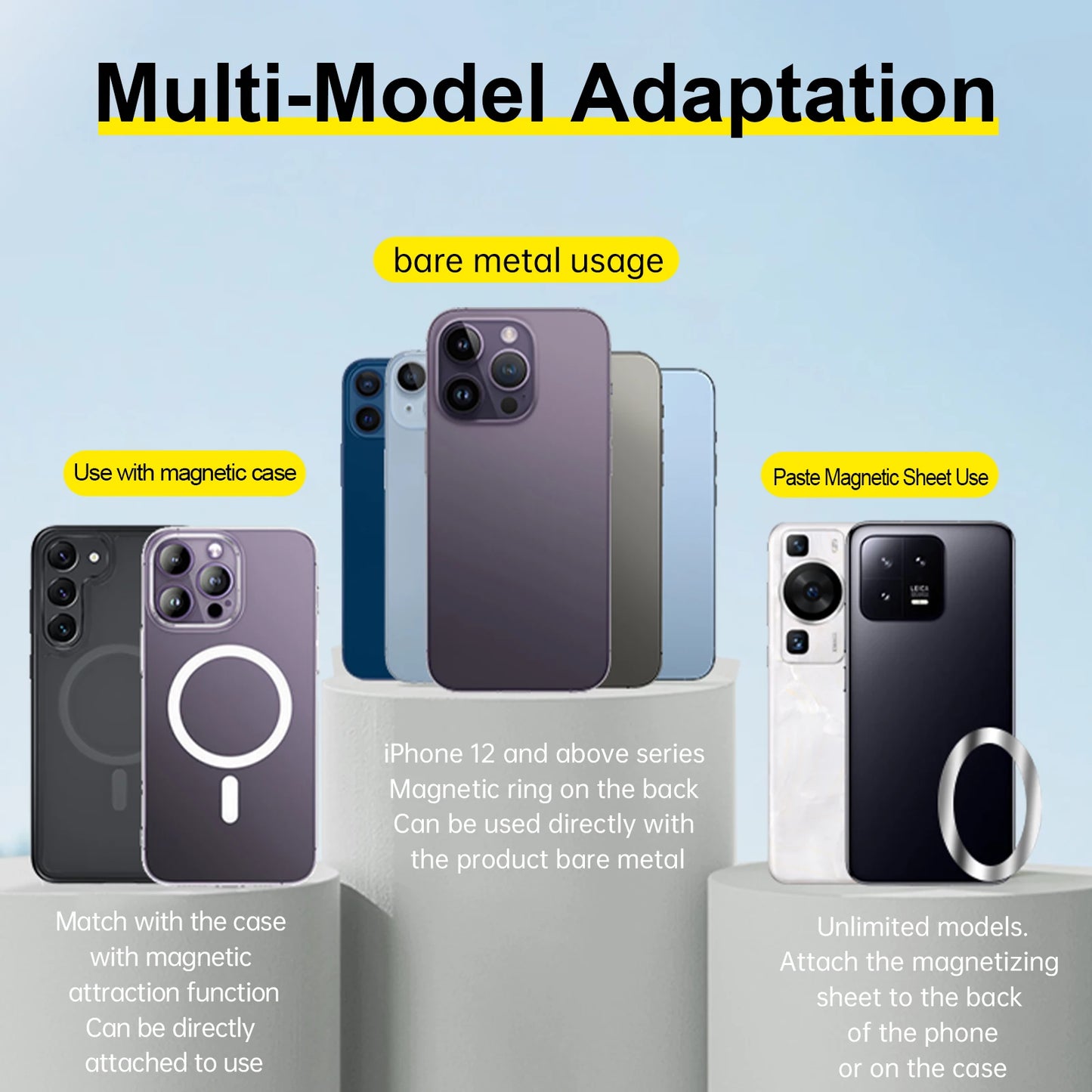 TELESIN Magnetic Selfie Stick Tripod with Remote For Cellphone For iPhone 14 13 12 Pro Max For HUAWEI XIAOMI SAMSUNG