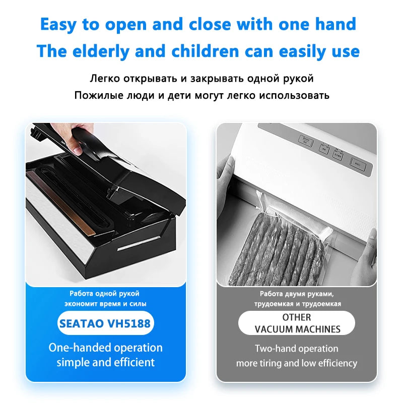 Seatao VH5188 Commercial Vacuum Sealer Machine Multifunction Automatic Vacuum Food Sealer with Built-in Roll Storage & Cutter