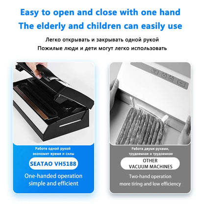 Seatao VH5188 Commercial Vacuum Sealer Machine Multifunction Automatic Vacuum Food Sealer with Built-in Roll Storage & Cutter